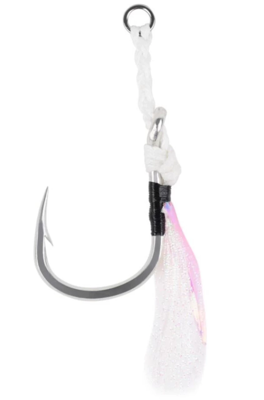 Mustad Heavy Duty Jigging Assist Rig, White W/ White Flash & Ring 3 Mustad Heavy Duty Jigging Assist Rig, White W/ White Flash & Ring