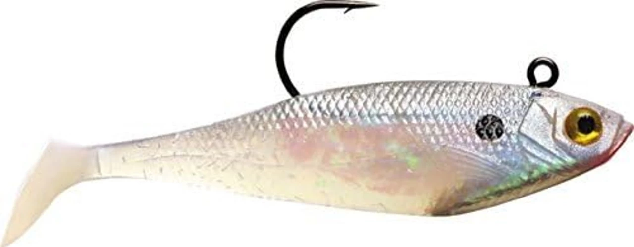 Tsunami Holographic Swim Shad - Pearl/Spot 3 Tsunami Holographic Swim Shad - Pearl/Spot