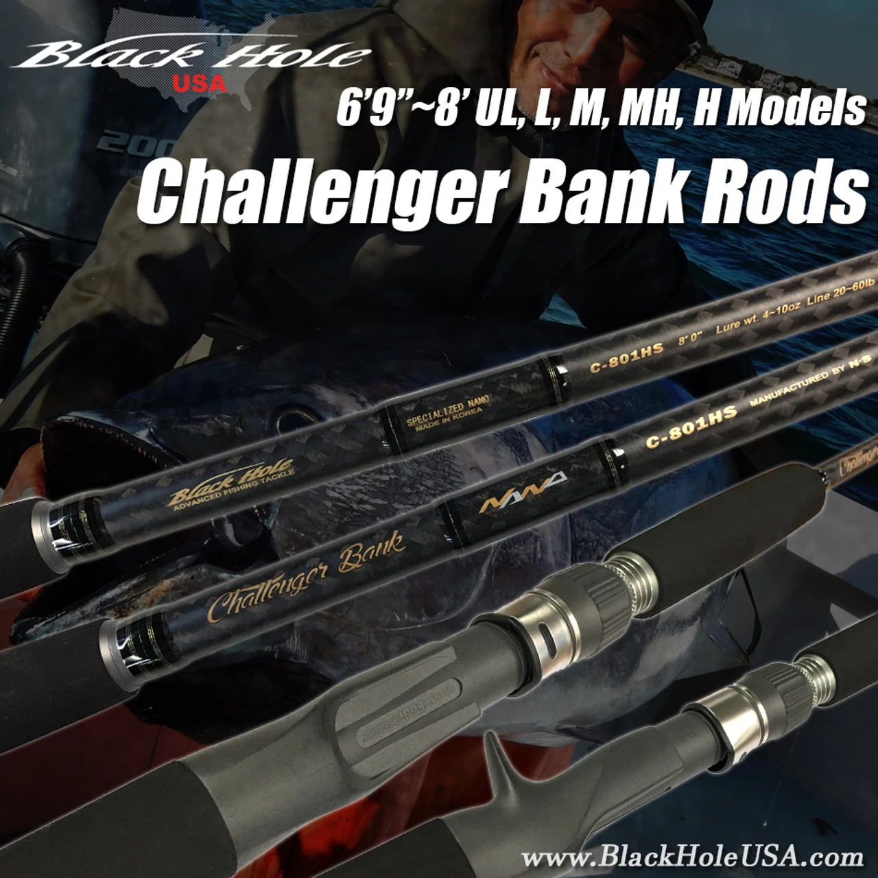 Black Hole Challenger Bank Conventional Rod 3 Black Hole Challenger Bank Conventional Rod