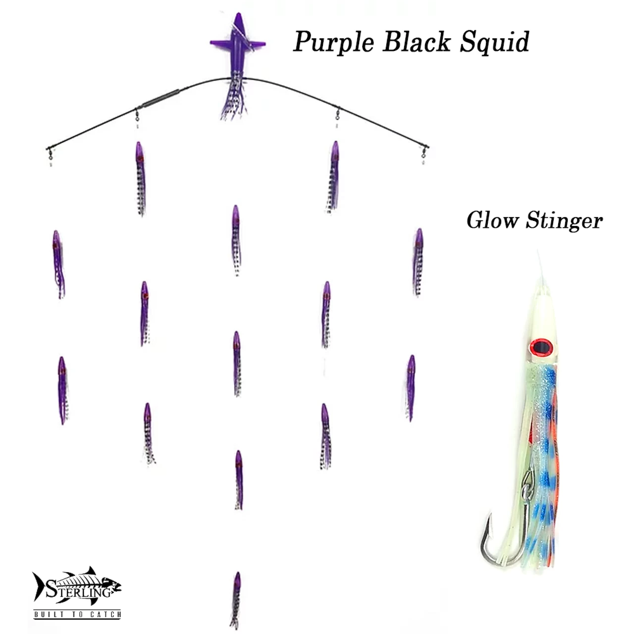 Sterling Tackle 36" Wide Tracker W/ 6" Bulb Squid 3 Sterling Tackle 36" Wide Tracker W/ 6" Bulb Squid